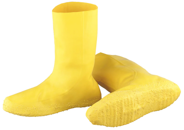 12'' LATEX CHEMICAL HAZMAT BOOT COVER, YELLOW | WATERPROOF WORK BOOT COVER